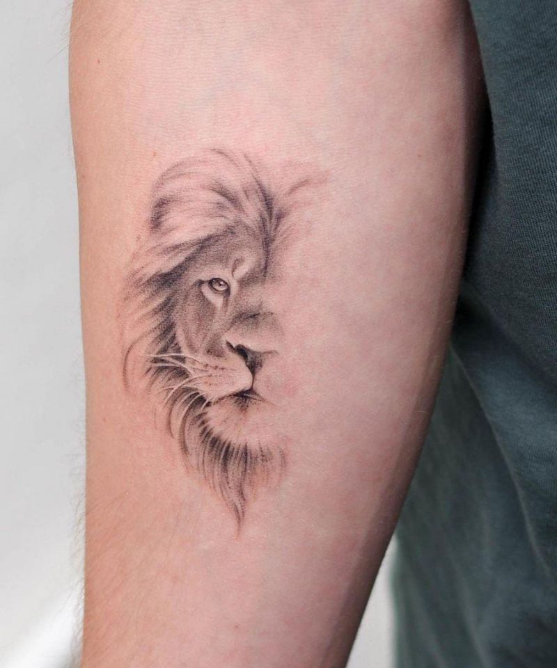 30 Pretty Half Lion Tattoos You Must Try