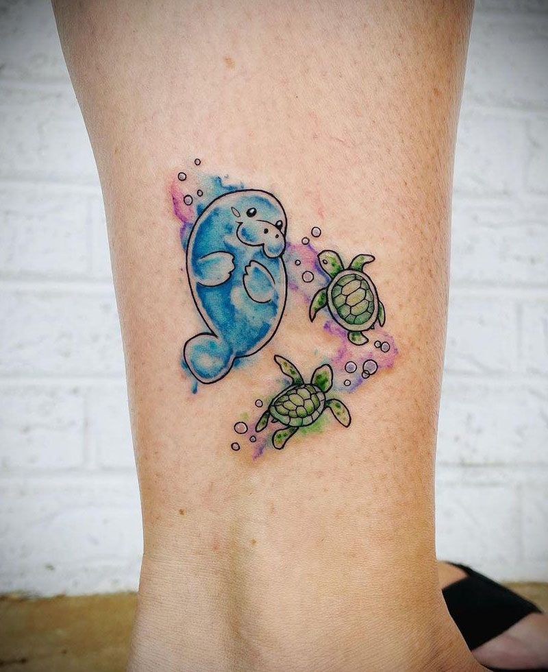 30 Cute Manatee Tattoos You Must Love