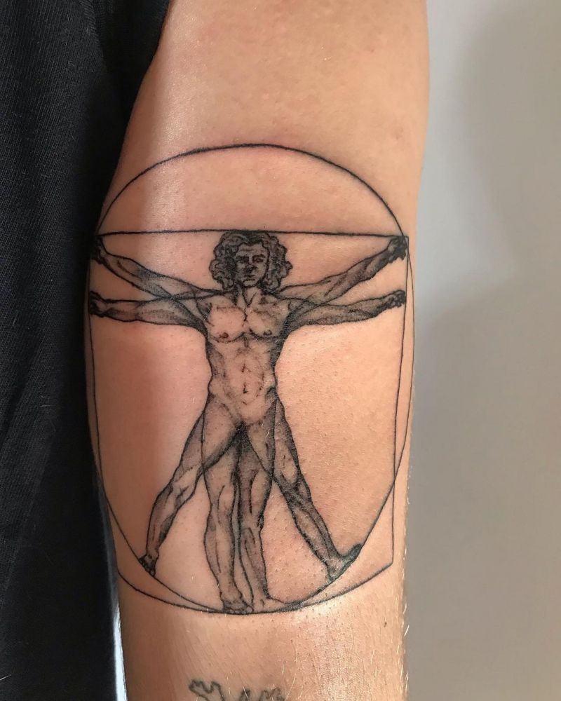 30 Unique Vitruvian Man Tattoos for Your Inspiration