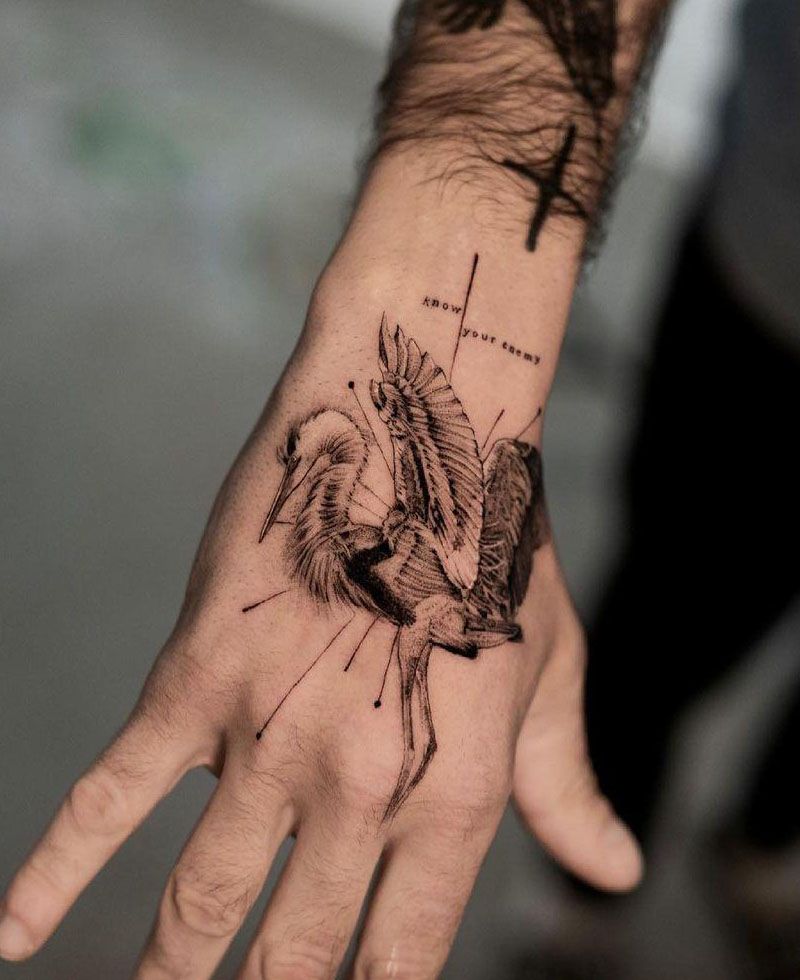 30 Pretty Egret Tattoos You Must Love