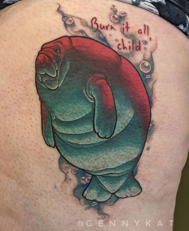 30 Cute Manatee Tattoos You Must Love