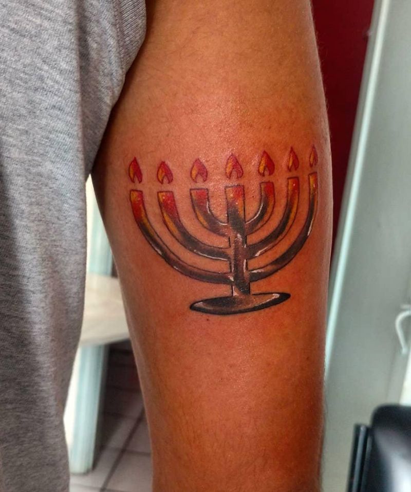 16 Unique Menorah Tattoos You Can Copy