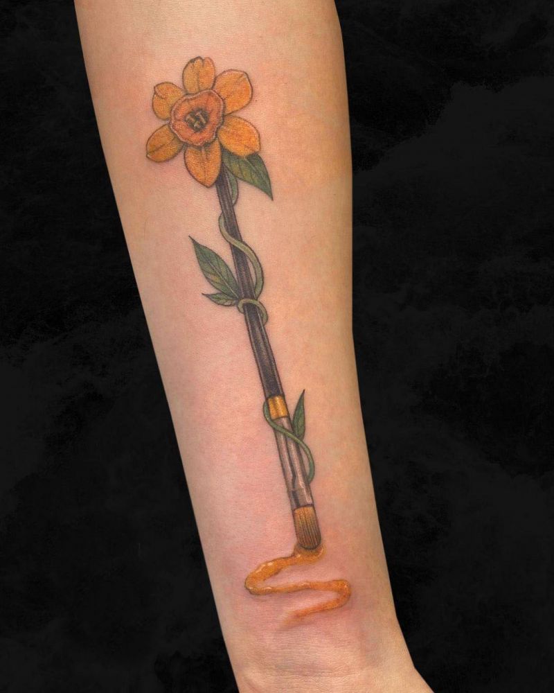 30 Elegant Paintbrush Tattoos You Can Copy