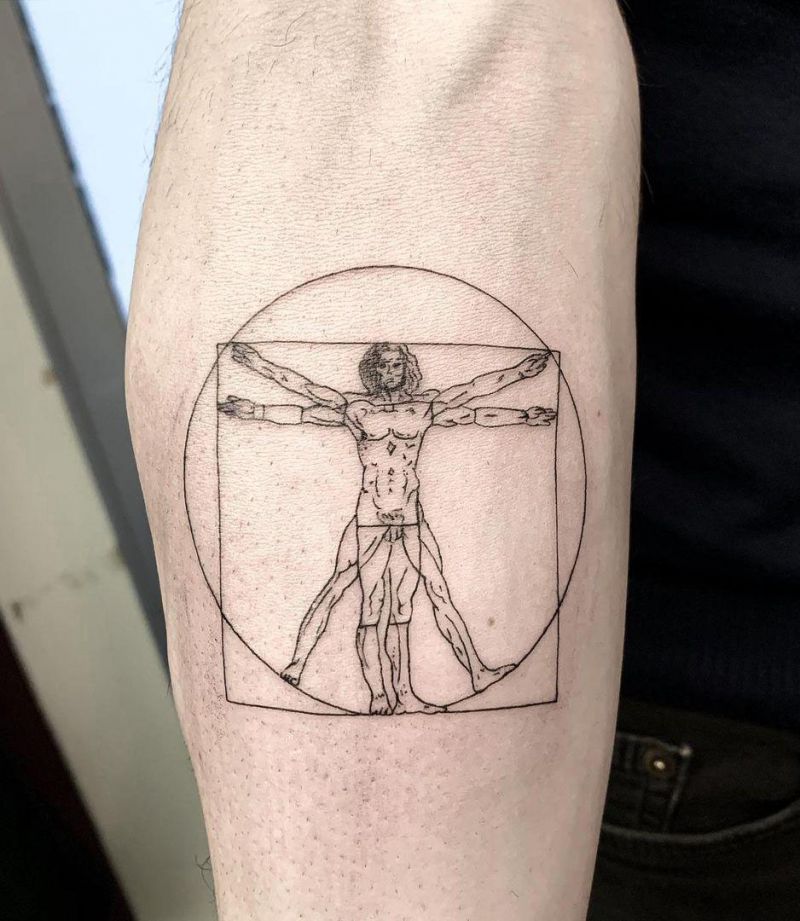 30 Unique Vitruvian Man Tattoos for Your Inspiration