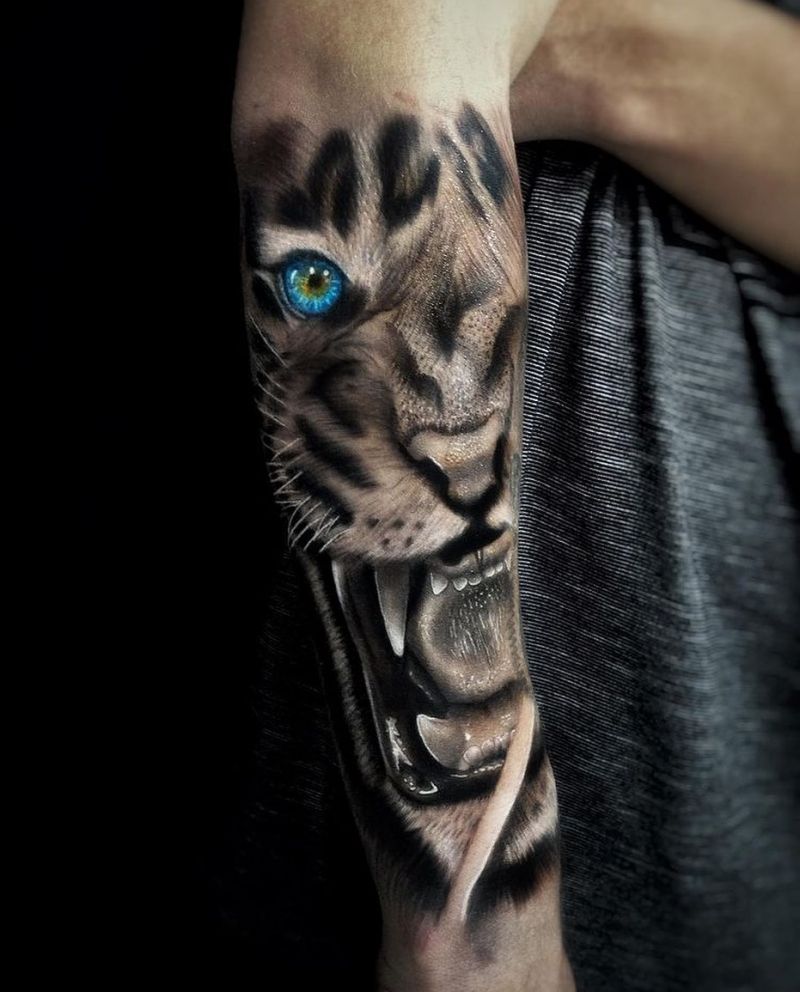 30 Pretty White Tiger Tattoos You Can Copy