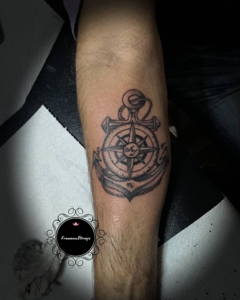 30 Unique Anchor and Compass Tattoos Just For You