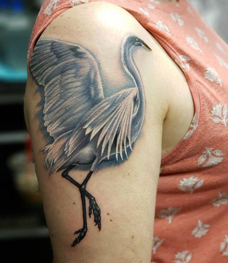 30 Pretty Egret Tattoos You Must Love