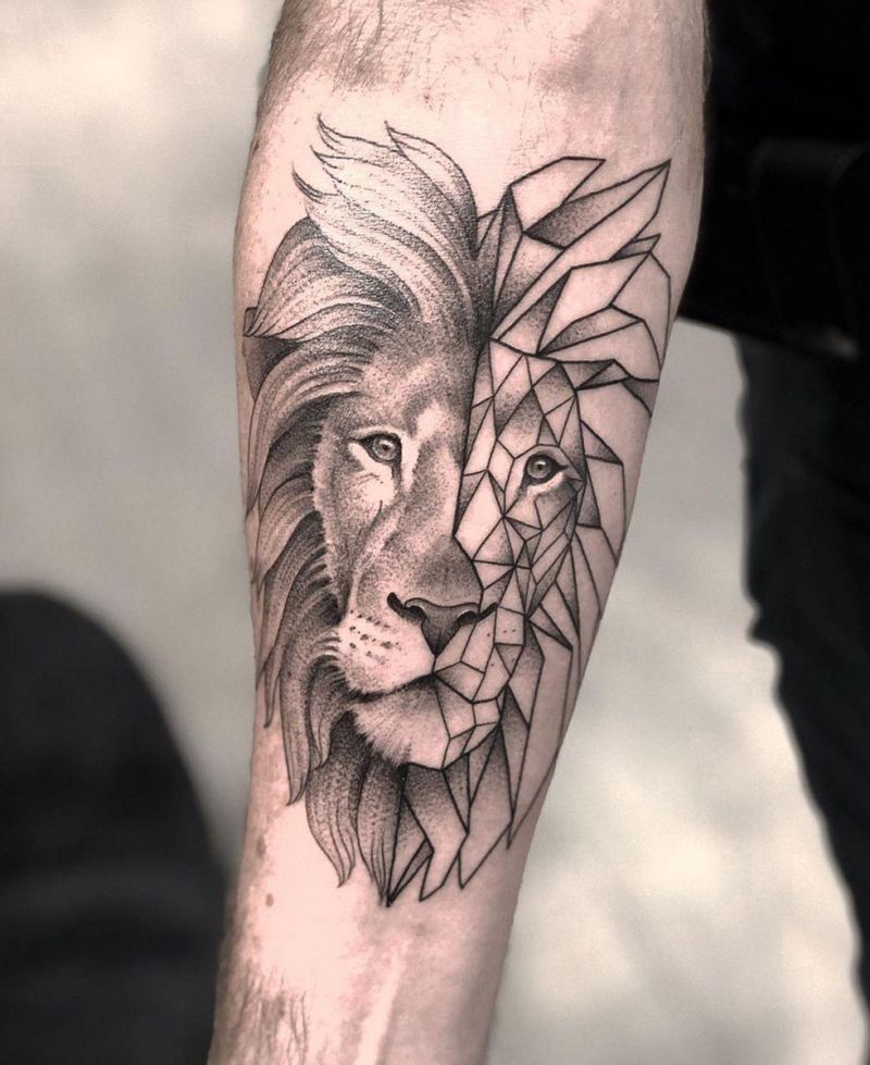 30 Pretty Half Lion Tattoos You Must Try