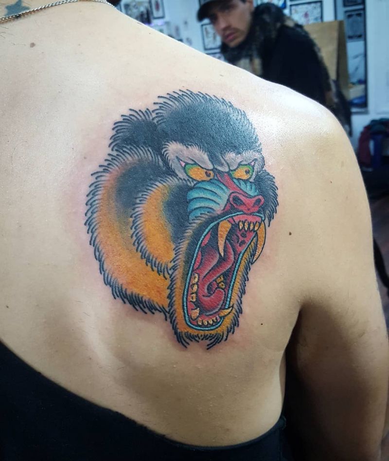 30 Great Mandrill Tattoos to Inspire You