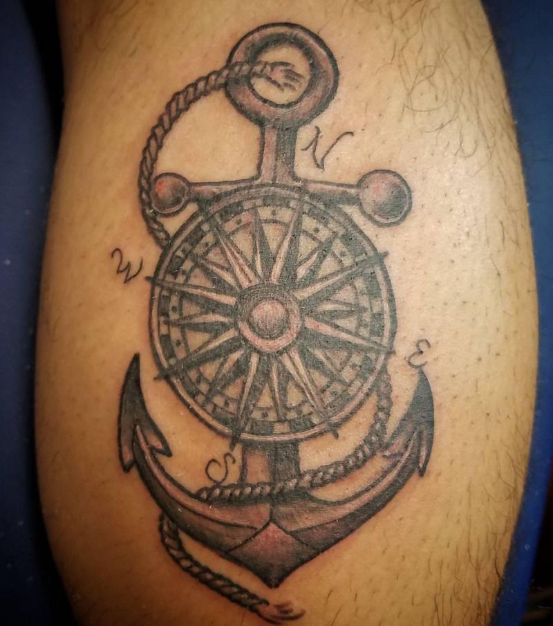 30 Unique Anchor and Compass Tattoos Just For You