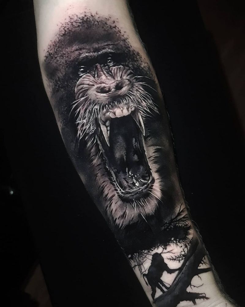 30 Unique Baboon Tattoos You Can Copy