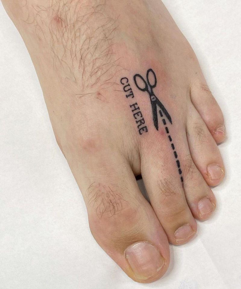 25 Unique Cut Here Tattoos for Your Inspiration