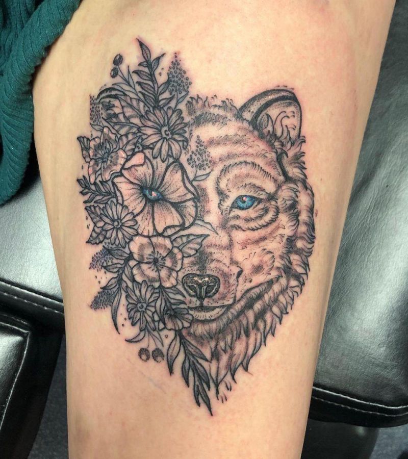 30 Unique Half Wolf Tattoos You Must Love