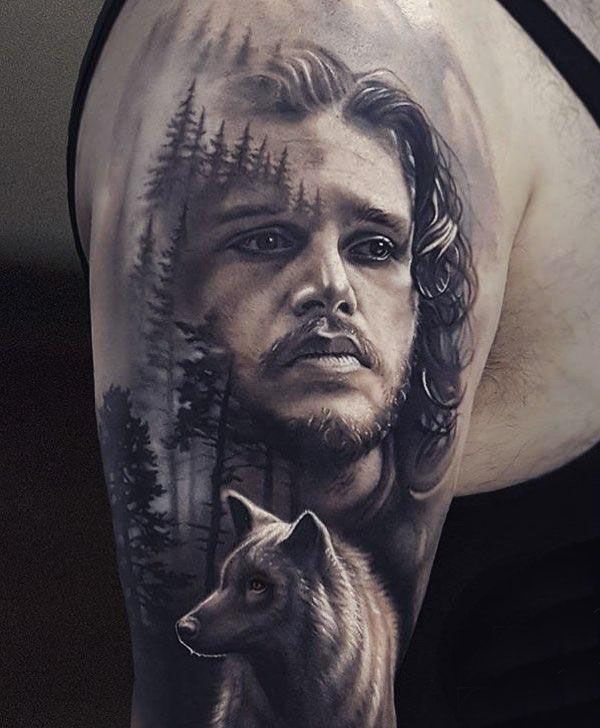 30 Great Jon Snow Tattoos to Inspire You