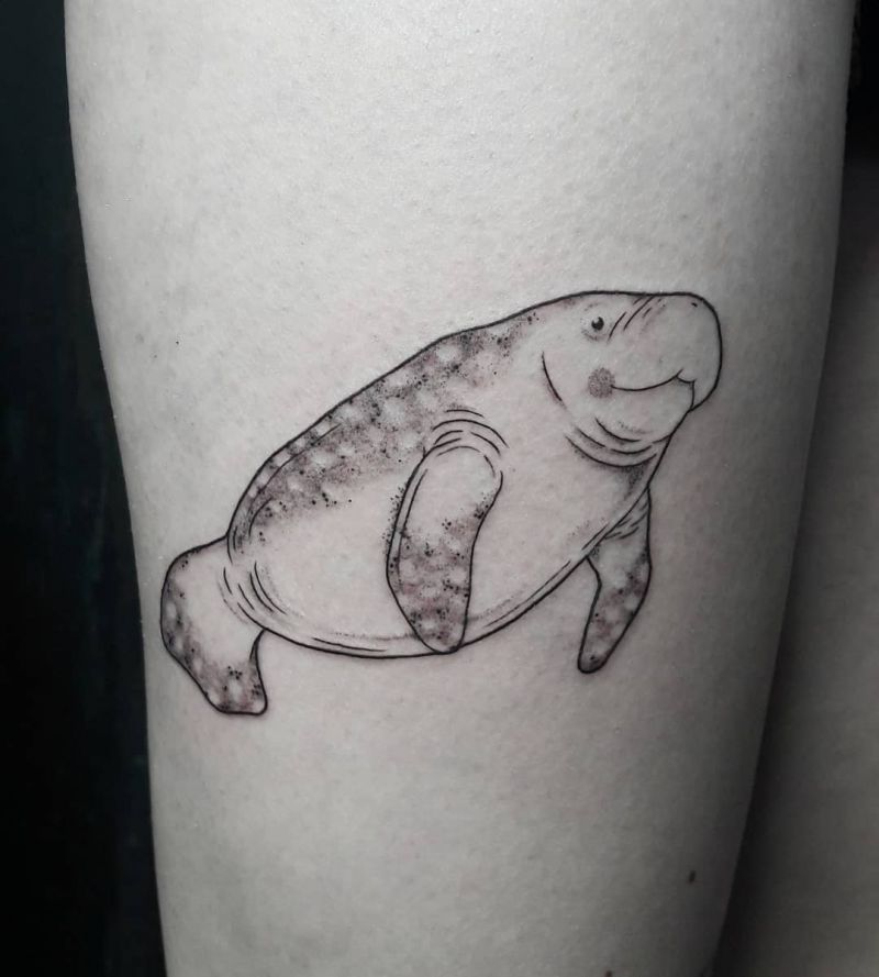 30 Cute Manatee Tattoos You Must Love