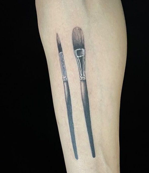 30 Elegant Paintbrush Tattoos You Can Copy