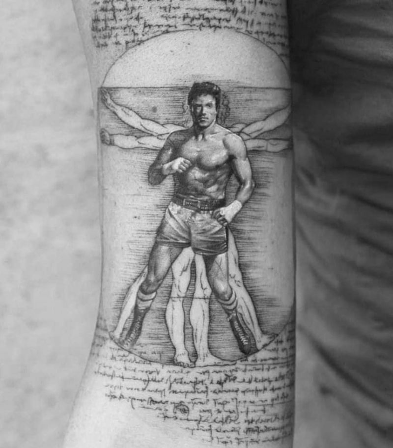 30 Unique Vitruvian Man Tattoos for Your Inspiration