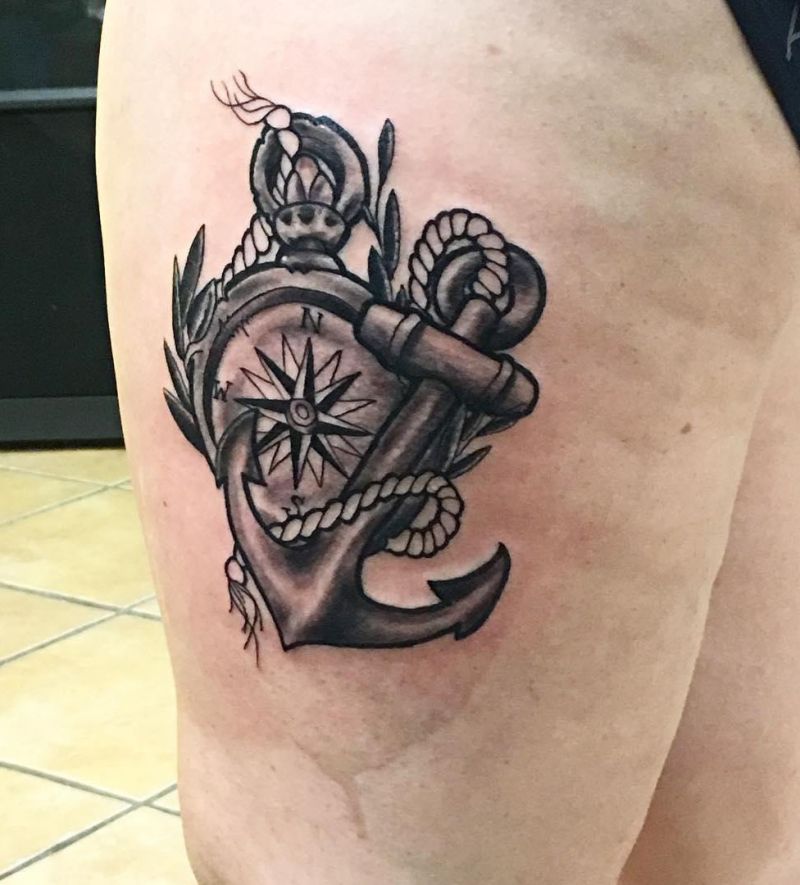 30 Unique Anchor and Compass Tattoos Just For You