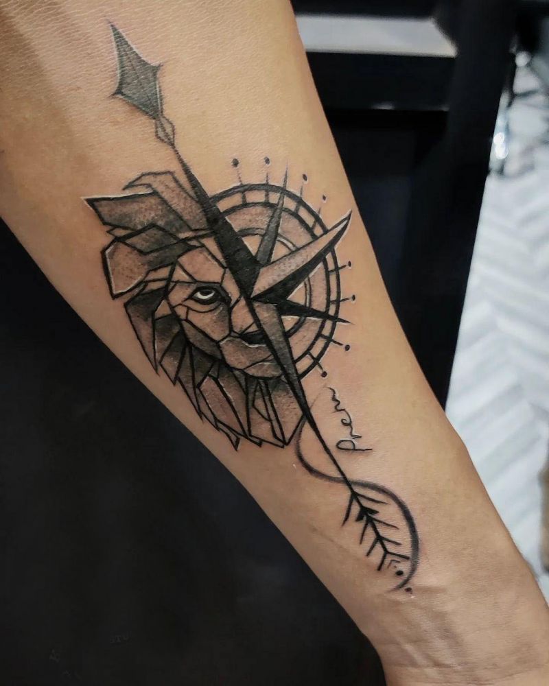 30 Unique Lion and Compass Tattoos for Your Inspiration