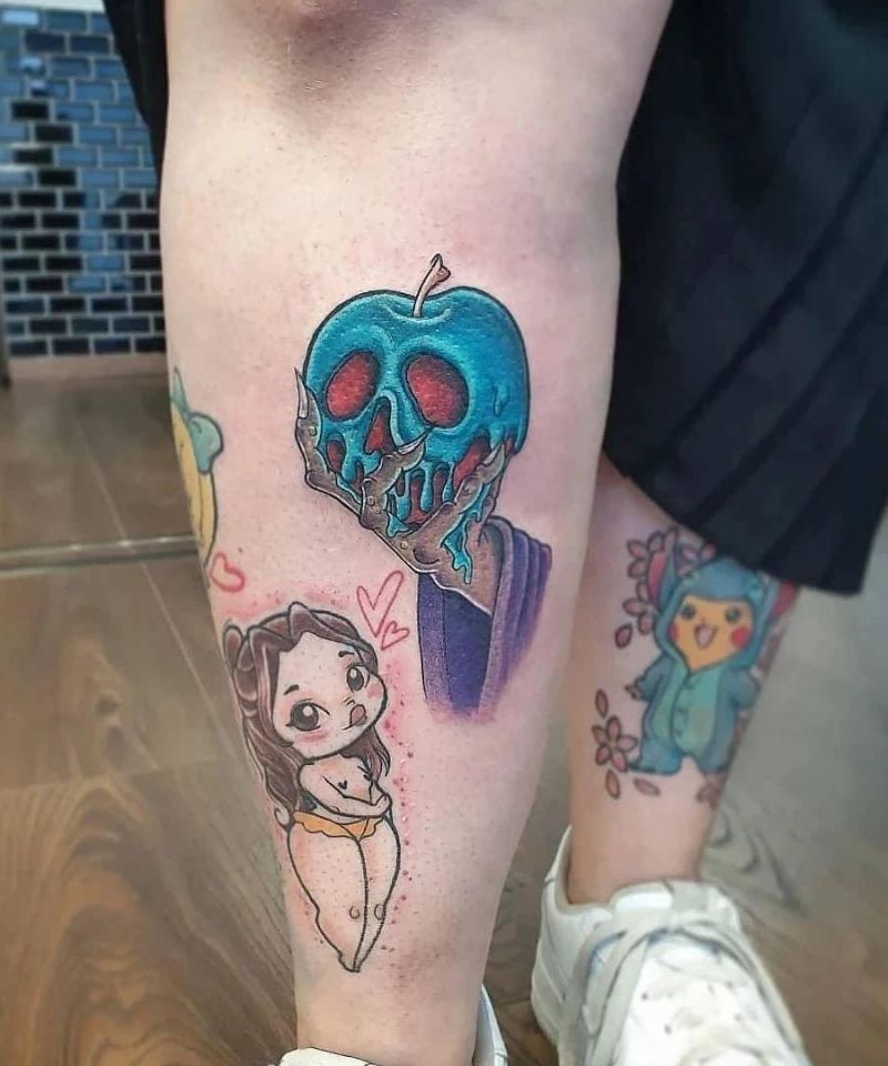 30 Pretty Snow White Apple Tattoos You Must Try