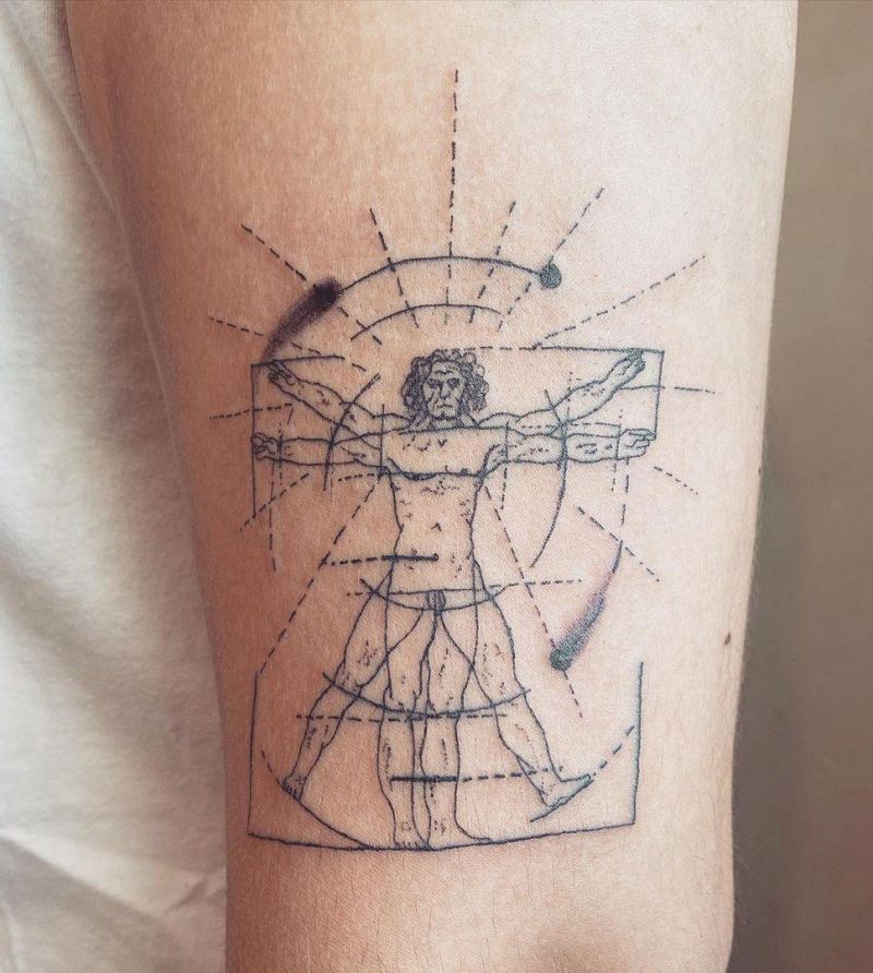 30 Unique Vitruvian Man Tattoos for Your Inspiration