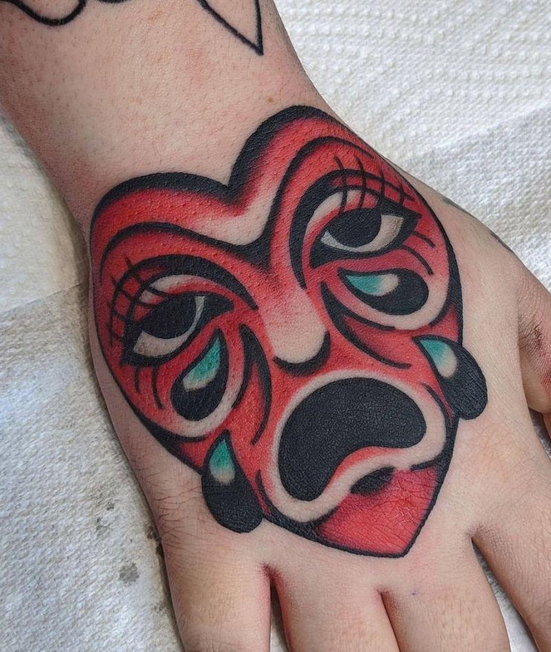 30 Unique Crying Heart Tattoos for Your Inspiration