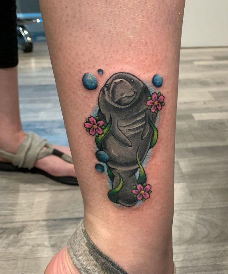 30 Cute Manatee Tattoos You Must Love