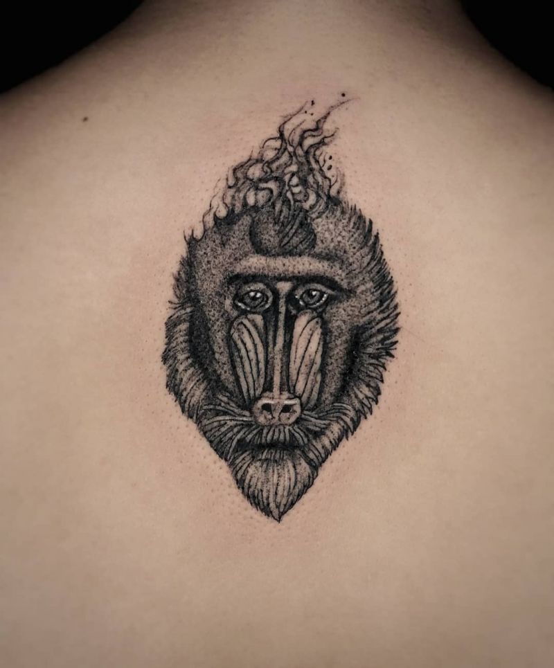 30 Great Mandrill Tattoos to Inspire You