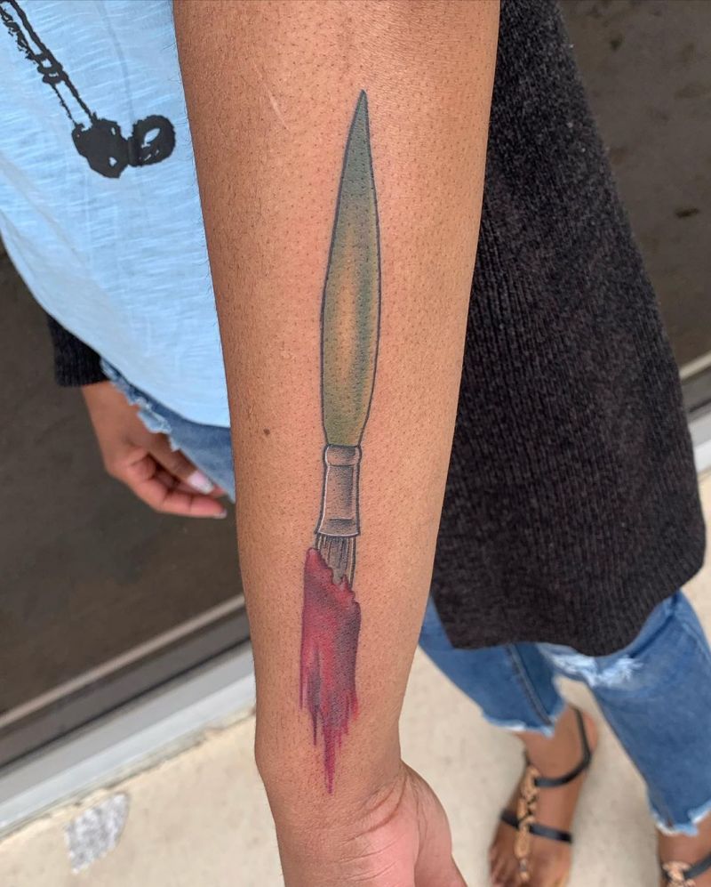 30 Elegant Paintbrush Tattoos You Can Copy