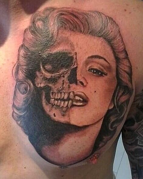 30 Great Half Skull Tattoos to Inspire You