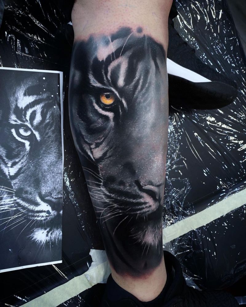 30 Unique Half Tiger Tattoos You Must Love