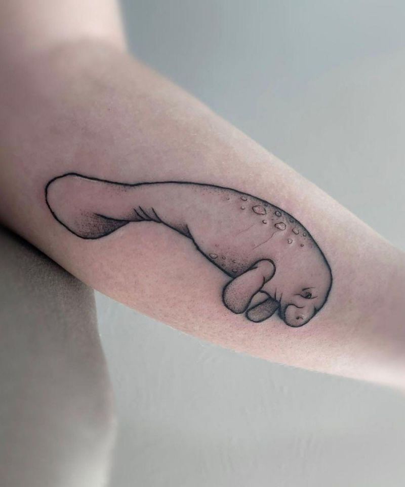 30 Cute Manatee Tattoos You Must Love