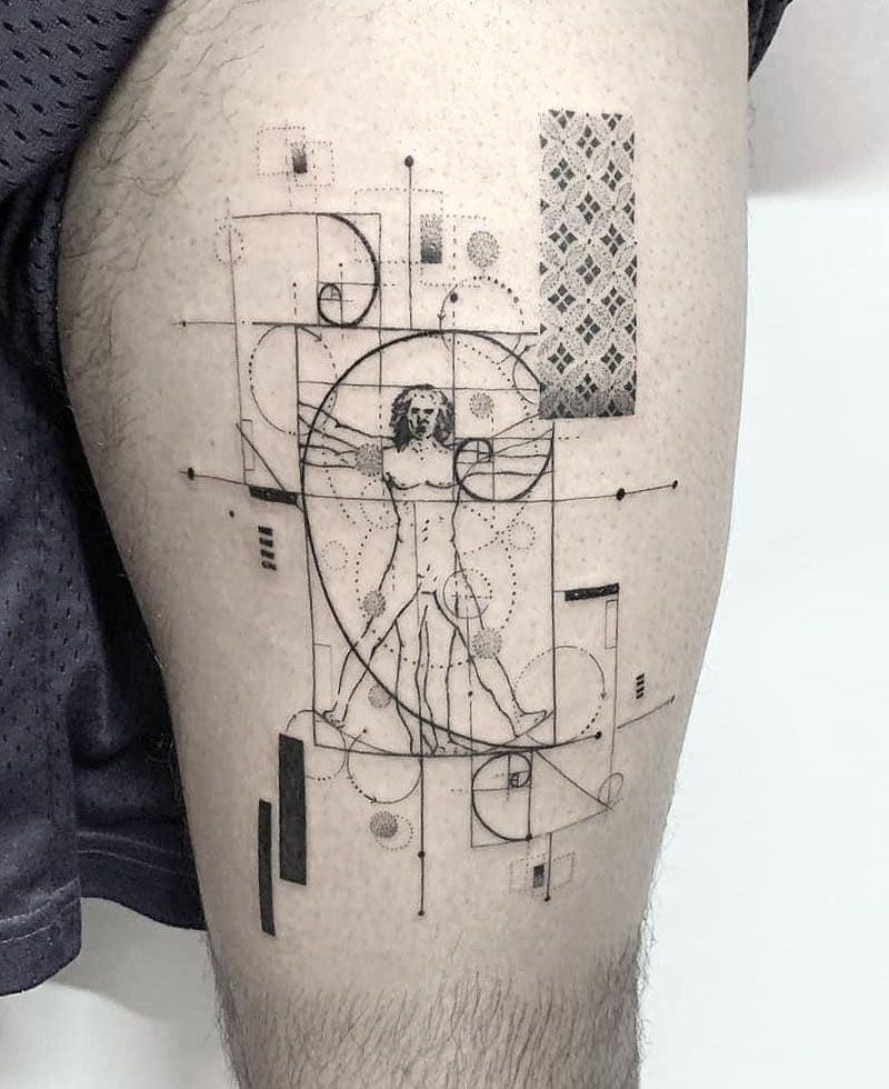 30 Unique Vitruvian Man Tattoos for Your Inspiration