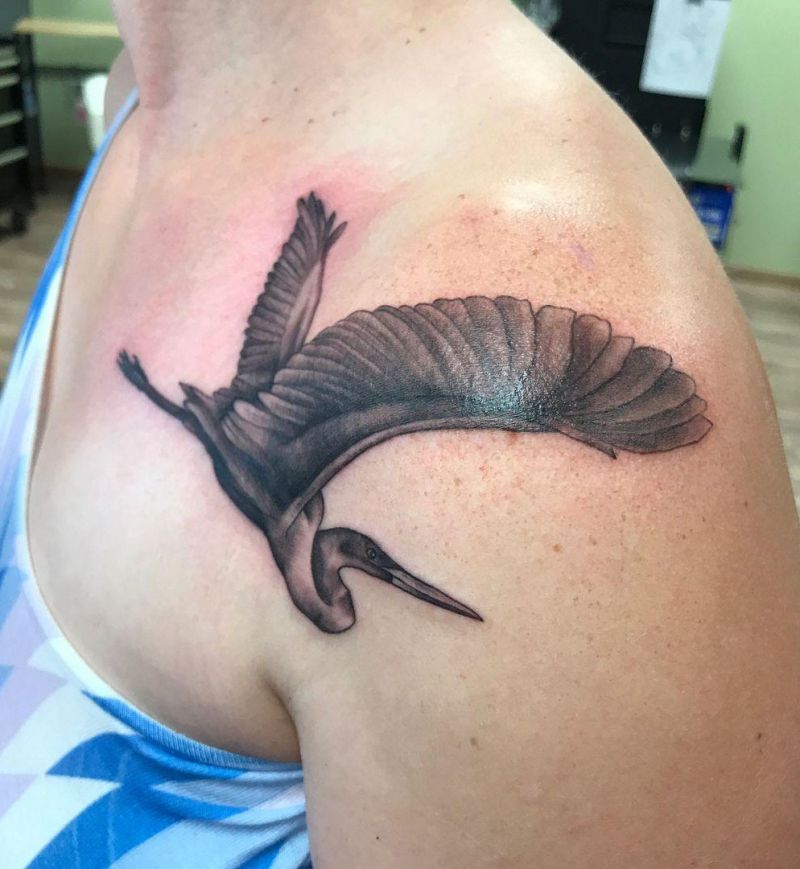 30 Pretty Egret Tattoos You Must Love