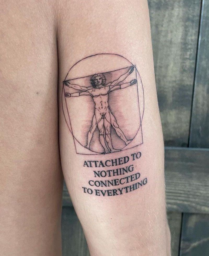 30 Unique Vitruvian Man Tattoos for Your Inspiration