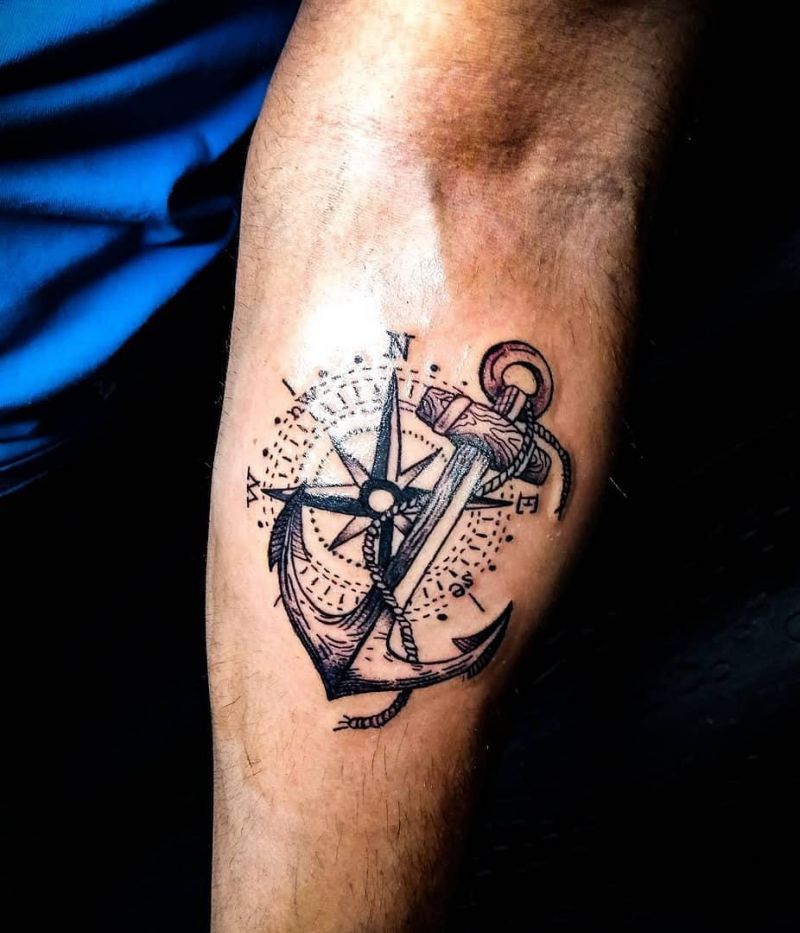 30 Unique Anchor and Compass Tattoos Just For You