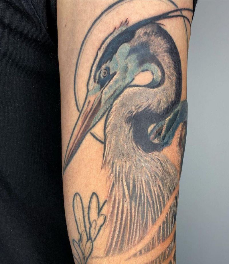 30 Pretty Egret Tattoos You Must Love