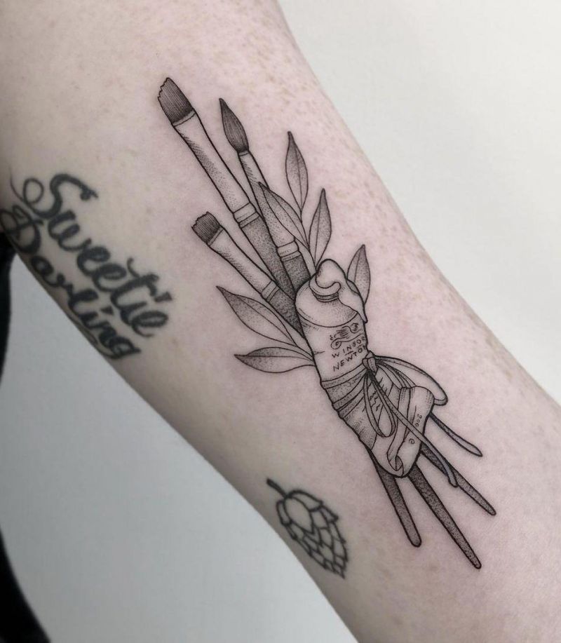 30 Elegant Paintbrush Tattoos You Can Copy