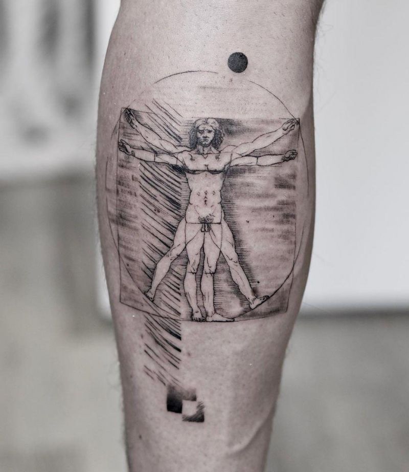 30 Unique Vitruvian Man Tattoos for Your Inspiration