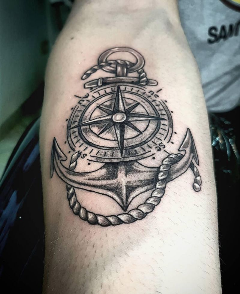 30 Unique Anchor and Compass Tattoos Just For You