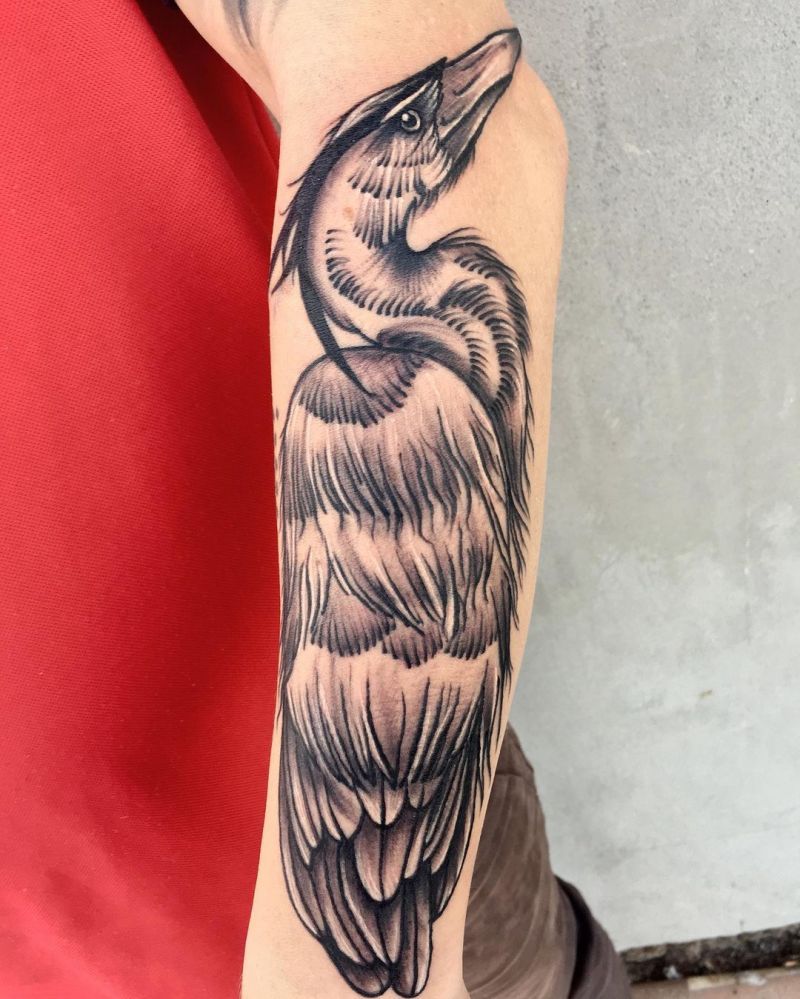 30 Pretty Egret Tattoos You Must Love