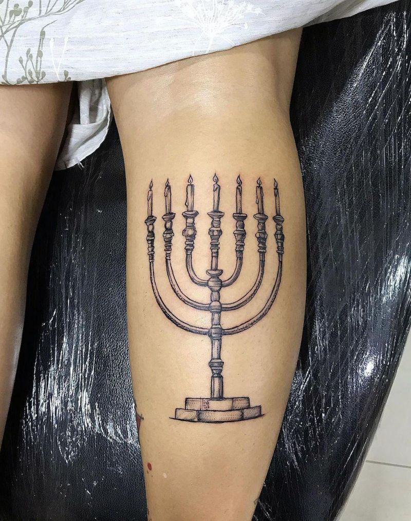 16 Unique Menorah Tattoos You Can Copy