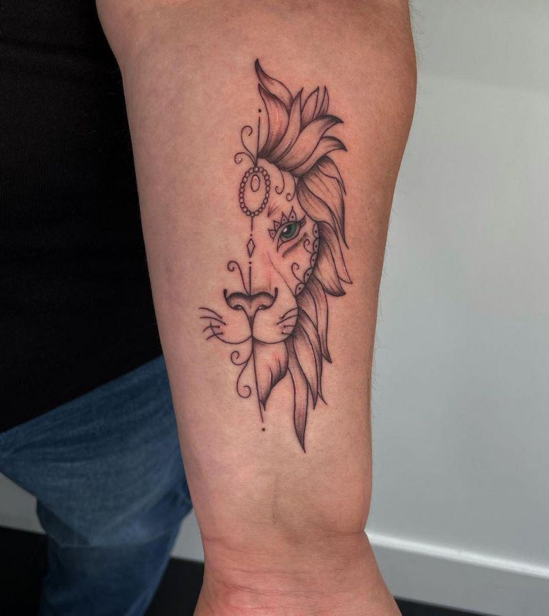 30 Pretty Half Lion Tattoos You Must Try