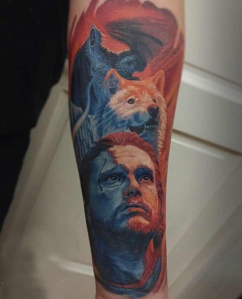 30 Great Jon Snow Tattoos to Inspire You