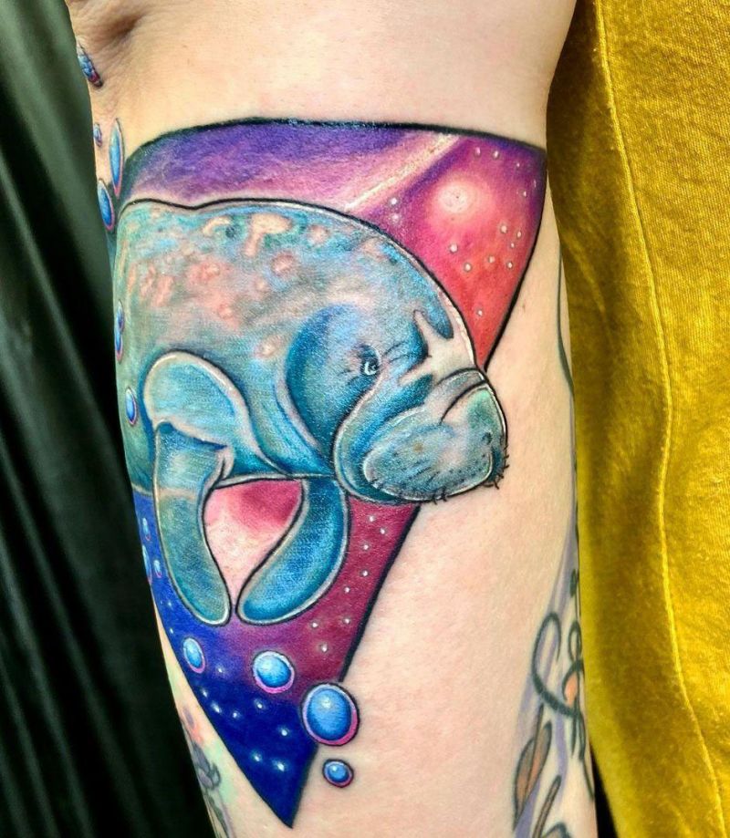 30 Cute Manatee Tattoos You Must Love