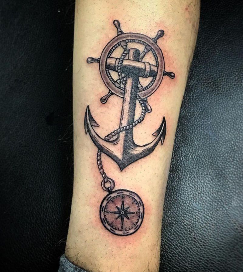 30 Unique Anchor and Compass Tattoos Just For You