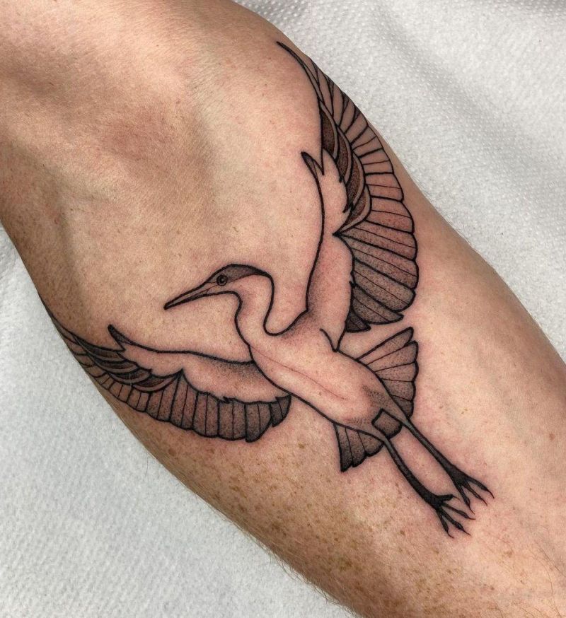 30 Pretty Egret Tattoos You Must Love