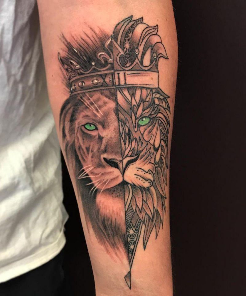 30 Pretty Half Lion Tattoos You Must Try