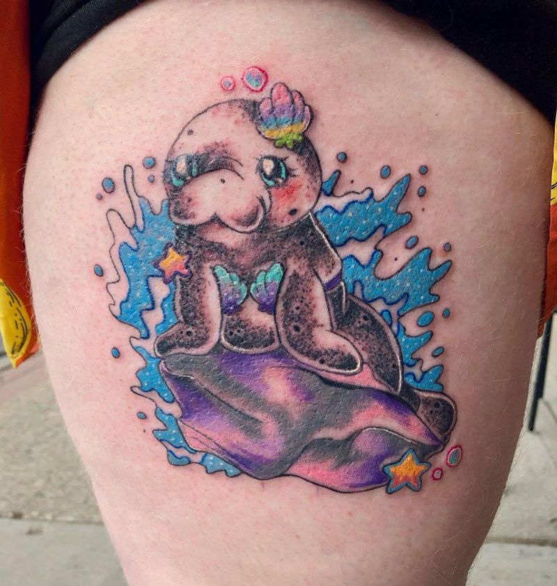 30 Cute Manatee Tattoos You Must Love