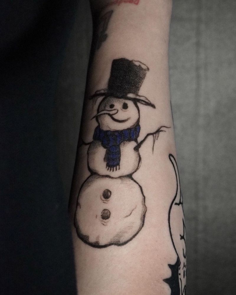 30 Unique Snowman Tattoos You Can Copy